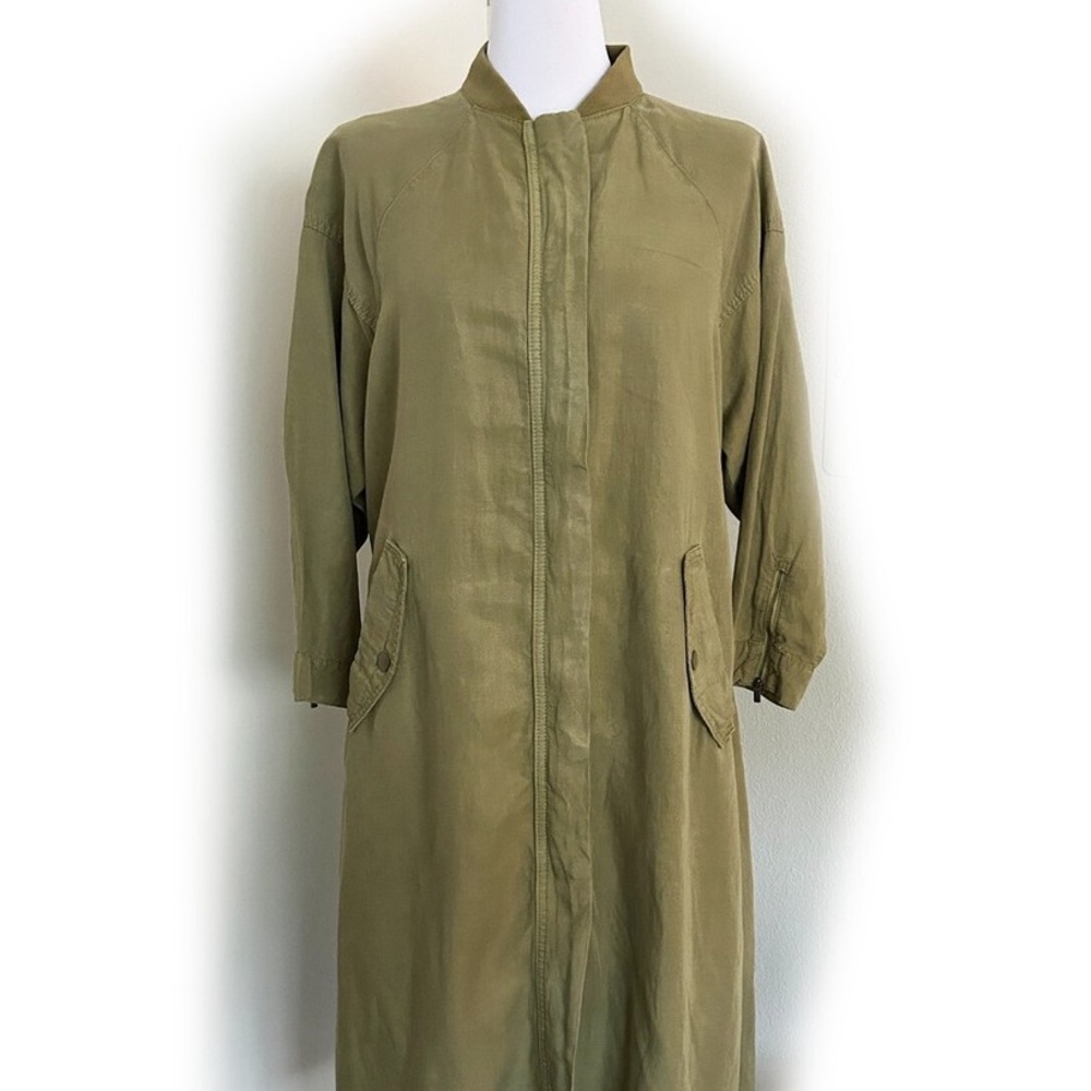 Zara Khaki/Army Green Long Trench Coat